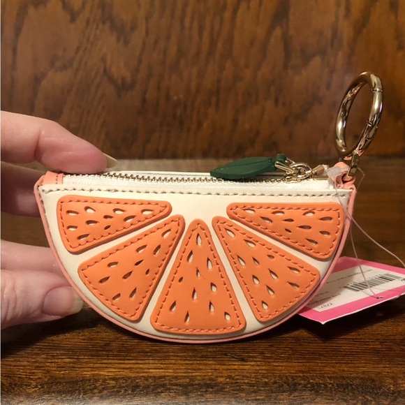 NWT-Kate Spade-SET-Tini Grapefruit Embellished Wallet &Grapefruit CoinPurse-$226 - Picture 8 of 14